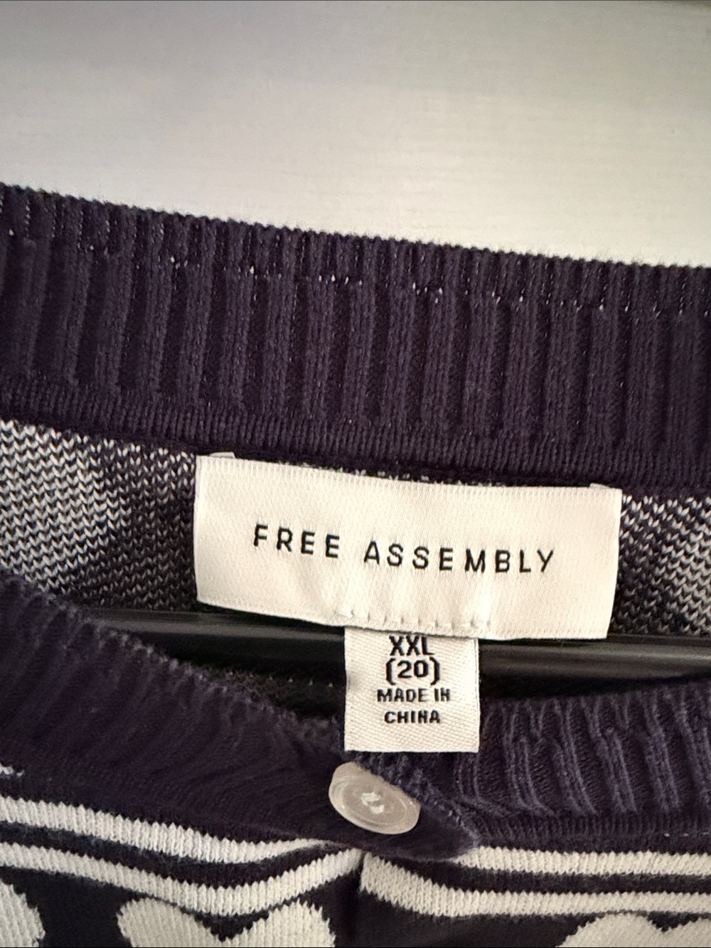 Free Assembly Navy and White Striped Crewneck Sweater